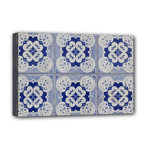 Ceramic-portugal-tiles-wall Deluxe Canvas 18  X 12  (stretched) by Amaryn4rt