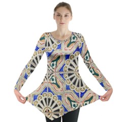 Ceramic-portugal-tiles-wall- Long Sleeve Tunic  by Amaryn4rt