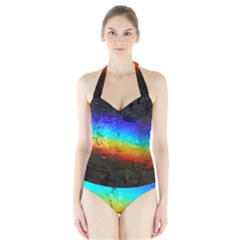 Rainbow-color-prism-colors Halter Swimsuit by Amaryn4rt
