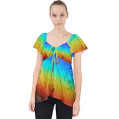 Rainbow-color-prism-colors Lace Front Dolly Top by Amaryn4rt