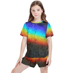 Rainbow-color-prism-colors Kids  T-shirt And Sports Shorts Set