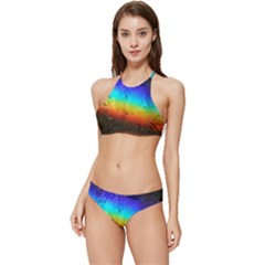 Rainbow-color-prism-colors Banded Triangle Bikini Set by Amaryn4rt
