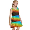 Rainbow-color-prism-colors Kids  Sleeveless Tiered Mini Dress View3