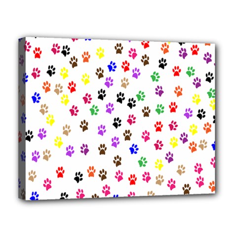 Paw Prints Background Canvas 14  X 11  (stretched) by Amaryn4rt