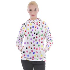 Paw Prints Background Women s Hooded Pullover