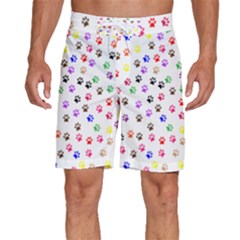 Paw Prints Background Men s Beach Shorts