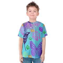 Butterfly Vector Background Kids  Cotton T-Shirt