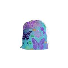 Butterfly Vector Background Drawstring Pouch (XS)