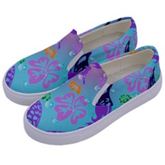 Butterfly Vector Background Kids  Canvas Slip Ons