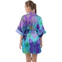 Butterfly Vector Background Half Sleeve Satin Kimono  View2