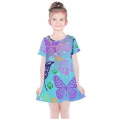 Butterfly Vector Background Kids  Simple Cotton Dress