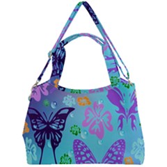 Butterfly Vector Background Double Compartment Shoulder Bag