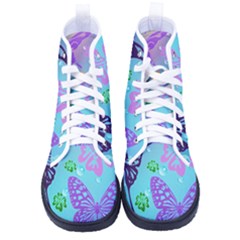 Butterfly Vector Background Men s High-Top Canvas Sneakers