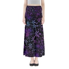 Retro-flower-pattern-design-batik Full Length Maxi Skirt by Amaryn4rt