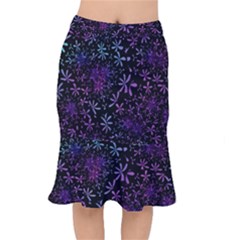 Retro-flower-pattern-design-batik Short Mermaid Skirt by Amaryn4rt