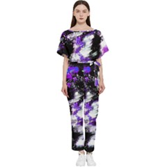 Abstract Canvas-acrylic-digital-design Batwing Lightweight Chiffon Jumpsuit by Amaryn4rt