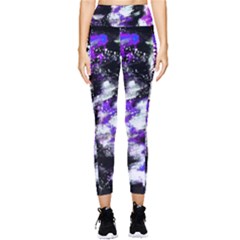 Abstract Canvas-acrylic-digital-design Pocket Leggings  by Amaryn4rt