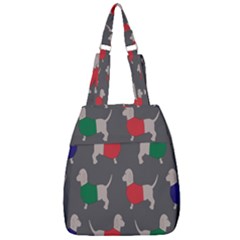 Cute Dachshund Dogs Wearing Jumpers Wallpaper Pattern Background Center Zip Backpack by Amaryn4rt