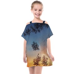 Hardest-frost-winter-cold-frozen Kids  One Piece Chiffon Dress by Amaryn4rt