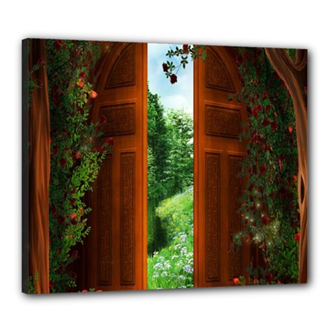 Beautiful World Entry Door Fantasy Canvas 24  X 20  (stretched) by Amaryn4rt