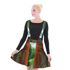 Beautiful World Entry Door Fantasy Suspender Skater Skirt by Amaryn4rt