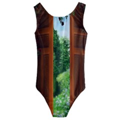 Beautiful World Entry Door Fantasy Kids  Cut-out Back One Piece Swimsuit by Amaryn4rt