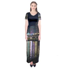 Cleveland Building City By Night Short Sleeve Maxi Dress