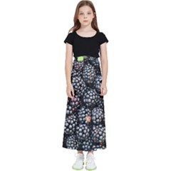 Blackberries-background-black-dark Kids  Flared Maxi Skirt by Amaryn4rt