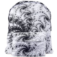 Fractal Black Spiral On White Giant Full Print Backpack by Amaryn4rt