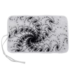 Fractal Black Spiral On White Pen Storage Case (l) by Amaryn4rt