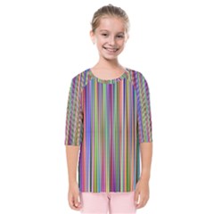 Striped-stripes-abstract-geometric Kids  Quarter Sleeve Raglan T-Shirt