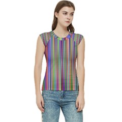 Striped-stripes-abstract-geometric Women s Raglan Cap Sleeve T-Shirt