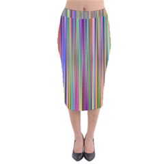 Striped-stripes-abstract-geometric Velvet Midi Pencil Skirt