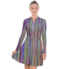 Striped-stripes-abstract-geometric Long Sleeve Panel Dress