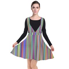 Striped-stripes-abstract-geometric Plunge Pinafore Dress