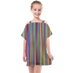 Striped-stripes-abstract-geometric Kids  One Piece Chiffon Dress