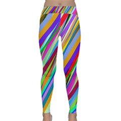 Multi-color Tangled Ribbons Background Wallpaper Classic Yoga Leggings by Amaryn4rt