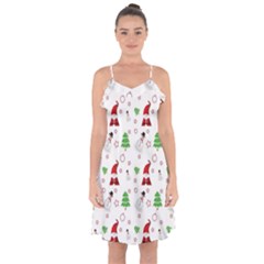 Santa Claus Snowman Christmas Xmas Ruffle Detail Chiffon Dress by Amaryn4rt