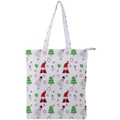 Santa Claus Snowman Christmas Xmas Double Zip Up Tote Bag by Amaryn4rt