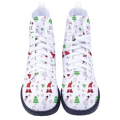 Santa Claus Snowman Christmas Xmas Men s High-top Canvas Sneakers by Amaryn4rt