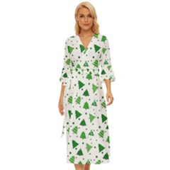 Christmas Trees Pattern Design Pattern Midsummer Wrap Dress