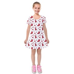 Christmas Template Advent Cap Kids  Short Sleeve Velvet Dress by Amaryn4rt