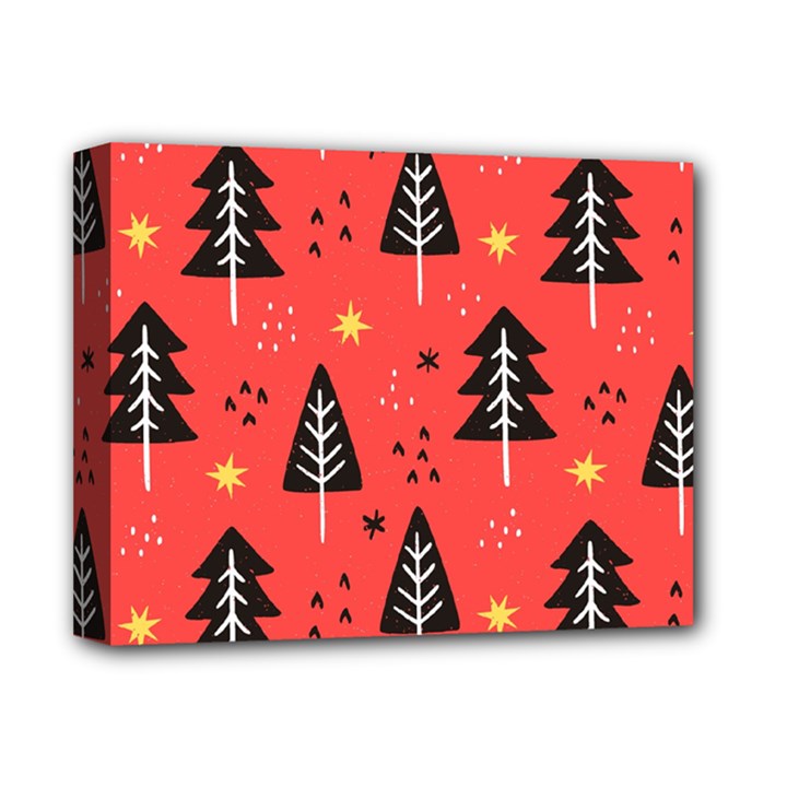 Christmas Christmas Tree Pattern Deluxe Canvas 14  x 11  (Stretched)