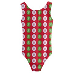 Festive Pattern Christmas Holiday Kids  Cut-out Back One Piece Swimsuit by Amaryn4rt