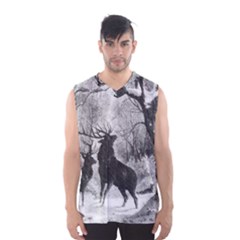 Stag-deer-forest-winter-christmas Men s Basketball Tank Top by Amaryn4rt