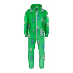 Snowflakes-winter-christmas-overlay Hooded Jumpsuit (kids)