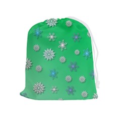 Snowflakes-winter-christmas-overlay Drawstring Pouch (xl) by Amaryn4rt