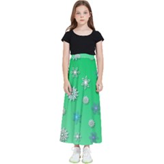 Snowflakes-winter-christmas-overlay Kids  Flared Maxi Skirt by Amaryn4rt