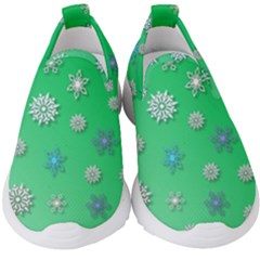 Snowflakes-winter-christmas-overlay Kids  Slip On Sneakers by Amaryn4rt