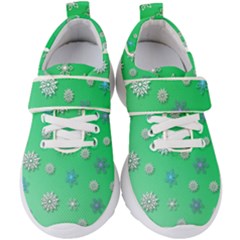 Snowflakes-winter-christmas-overlay Kids  Velcro Strap Shoes by Amaryn4rt